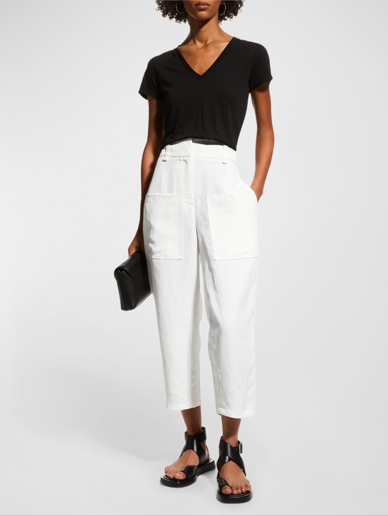 Vince Tops - Vince. Lightweight Essential Black Short Sleeve V neck Tee Top SMALL